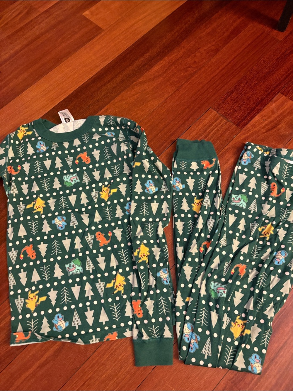 Hanna Andersson Green Pokémon Forest Holiday Pajama Set